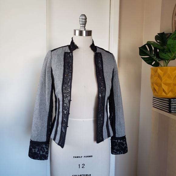 WHBM Timeless Herringbone Blazer Size 2! - Picture 3 of 13
